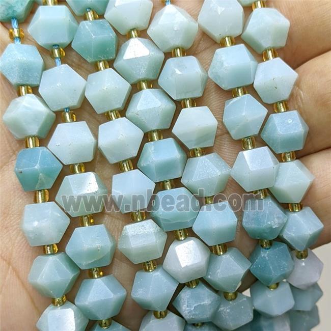 Natural Chinese Blue Amazonite Beads Cutted Bicone