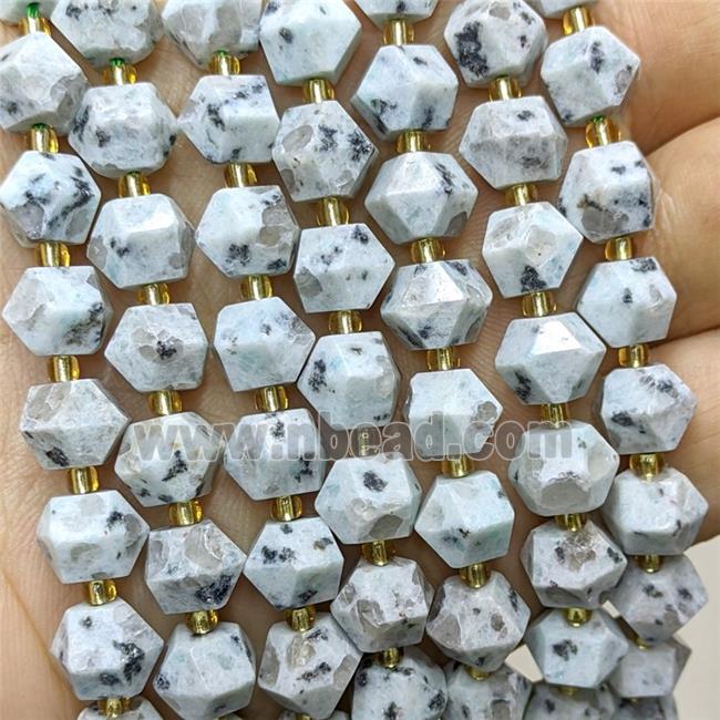 Natural Kiwi Jasper Beads Cutted Bicone