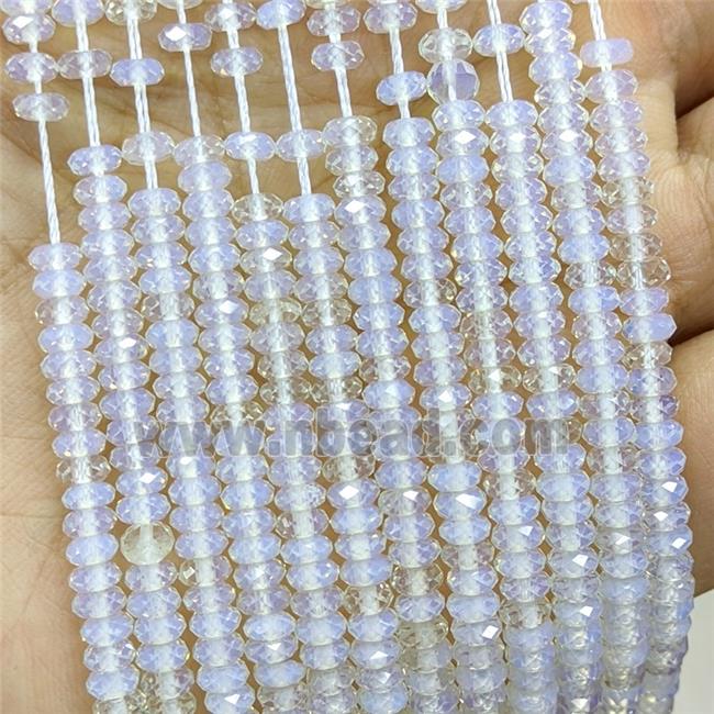 White Opalite Beads Faceted Rondelle