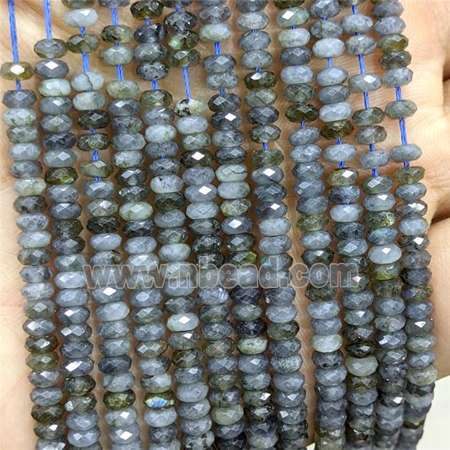 Natural Labradorite Beads Faceted Rondelle