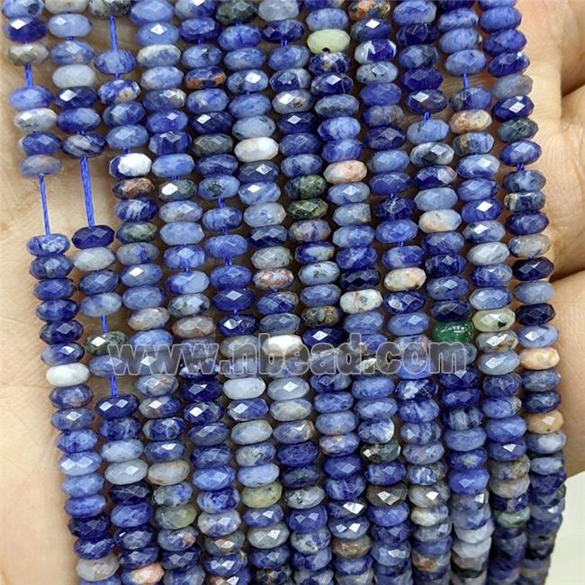 Natural Blue Sodalite Beads Faceted Rondelle