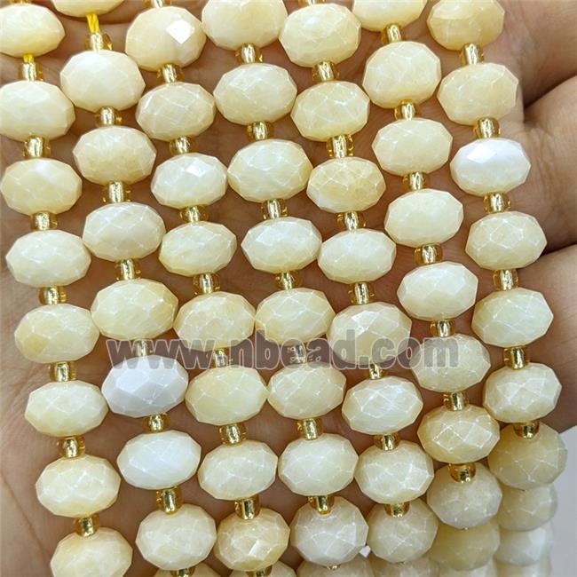 Yellow Honey Jade Beads Faceted Rondelle