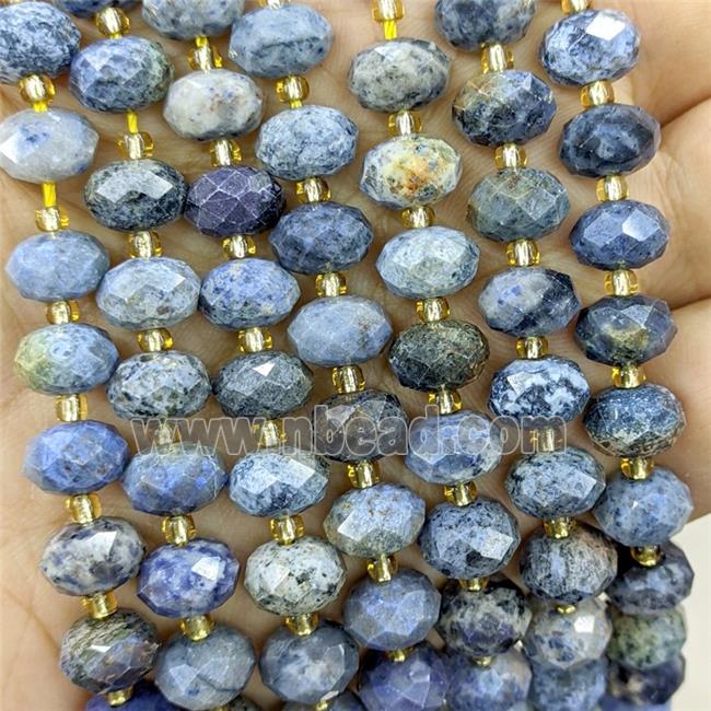 Natural Sunset Dumortierite Beads Faceted Rondelle Blue