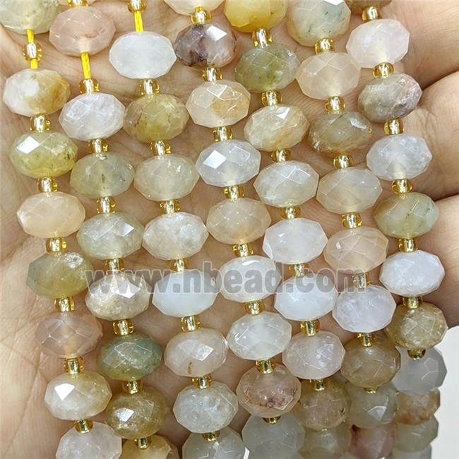 Yellow Actinolite Beads Faceted Rondelle