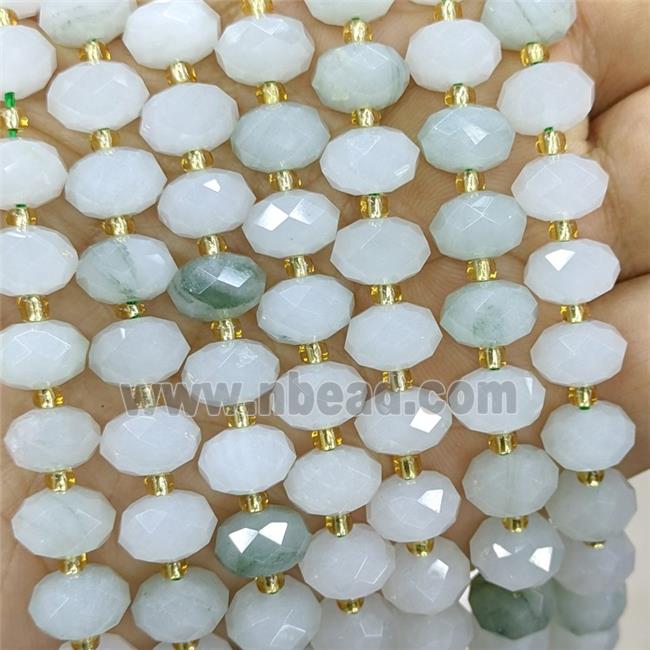 Natural Chinese Nephrite Jade Beads Faceted Rondelle