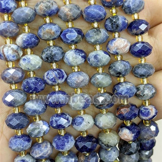 Natural Blue Sodalite Beads Faceted Rondelle