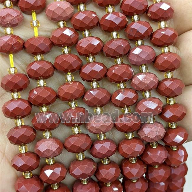 Natural Red Jasper Beads Faceted Rondelle