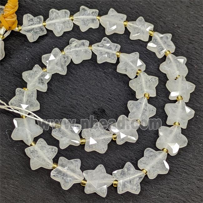 Natural Clear Quartz Star Beads Faceted
