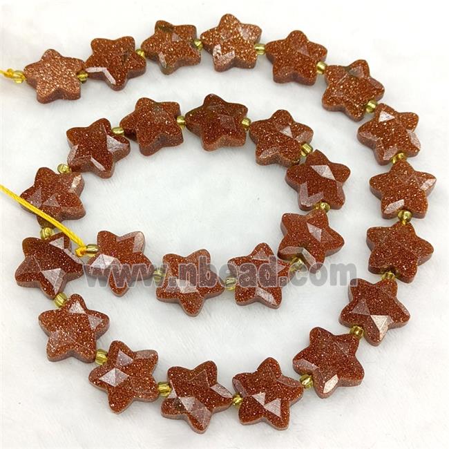 Golden Sandstone Star Beads Faceted