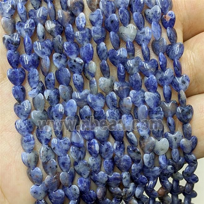 Natural Blue Sodalite Heart Beads