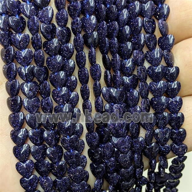 Blue Sandstone Heart Beads