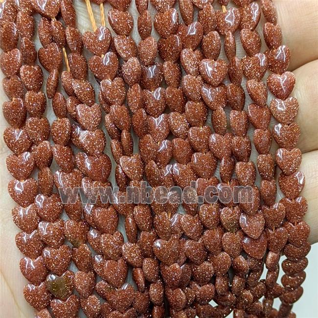 Golden Sandstone Heart Beads