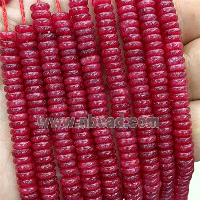 Jade Heishi Beads Red Ruby Dye