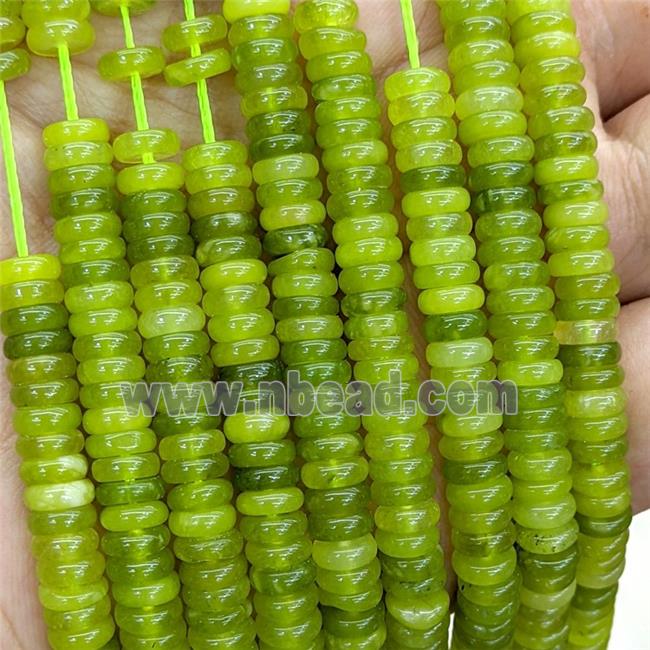Jade Heishi Beads Olive Dye