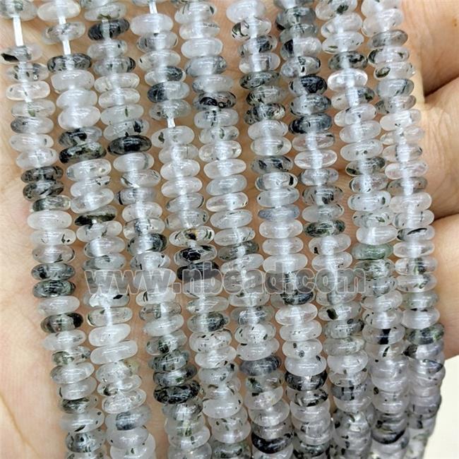 Pitaya Quartz Heishi Beads Black Spots