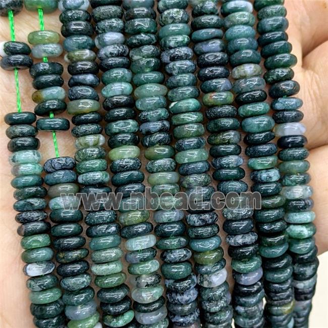 Natural Green Moss Agate Heishi Beads