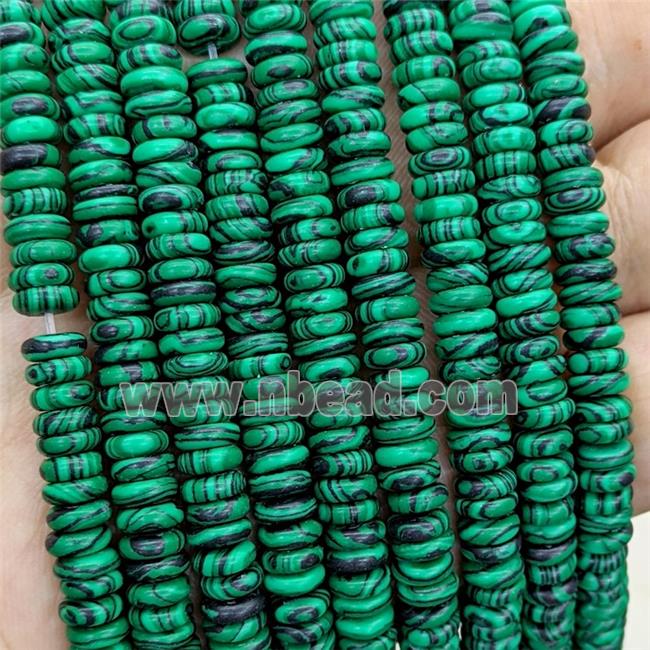 Synthetic Malachite Heishi Beads Green