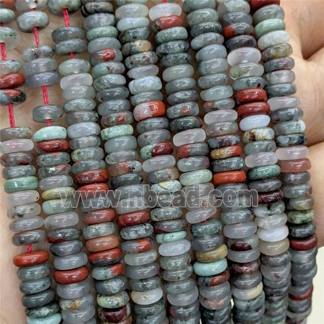Natural African Bloodstone Heishi Beads
