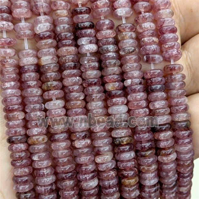 Natural Pink Strawberry Quartz Heishi Beads