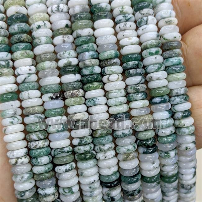 Natural Tree Agate Heishi Beads Green