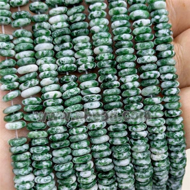 Natural Green Dalmatian Jasper Heishi Beads