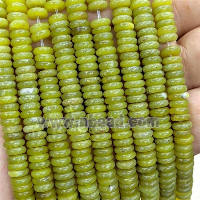 Natural Lemon Jade Heishi Beads Olive