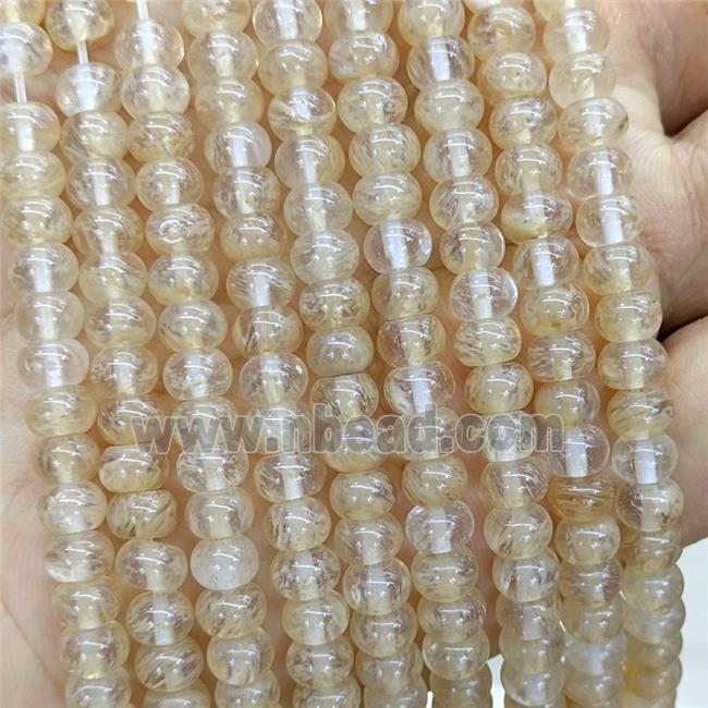 Synthetic Quartz Beads Smooth Rondelle Coffee