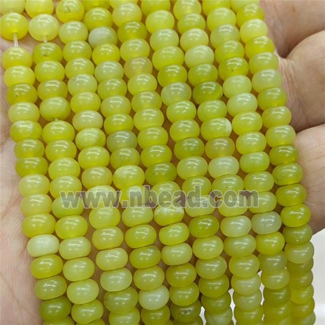 Lemon Jade Beads Smooth Rondelle Olive