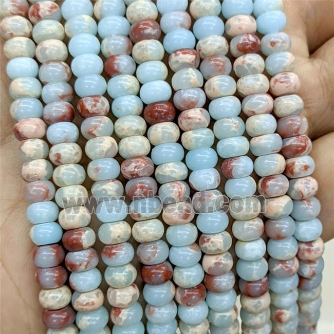 Synthetic Imperial Jaser Beads Smooth Rondelle Blue