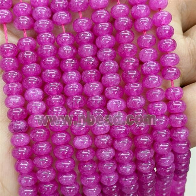 Fuchsia Jade Beads Smooth Rondelle Dye