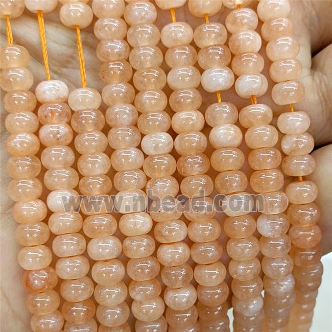 Peach Jade Beads Smooth Rondelle Dye