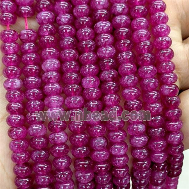 Fuchsia Jade Beads Smooth Rondelle Dye