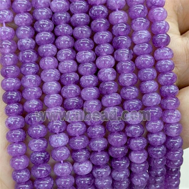 Purple Jade Beads Smooth Rondelle Dye