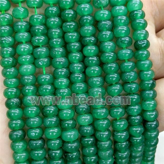 Green Jade Beads Smooth Rondelle Dye