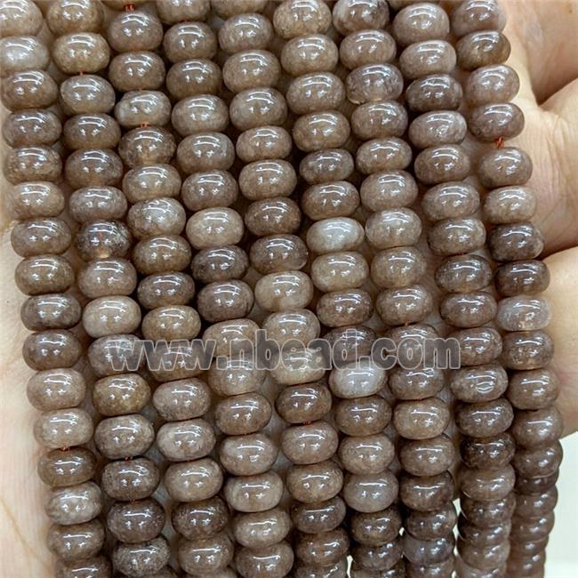 Coffee Jade Beads Smooth Rondelle Dye