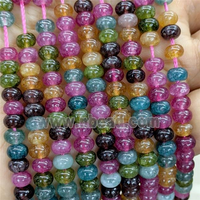 Jade Beads Smooth Rondelle Multicolor Dye