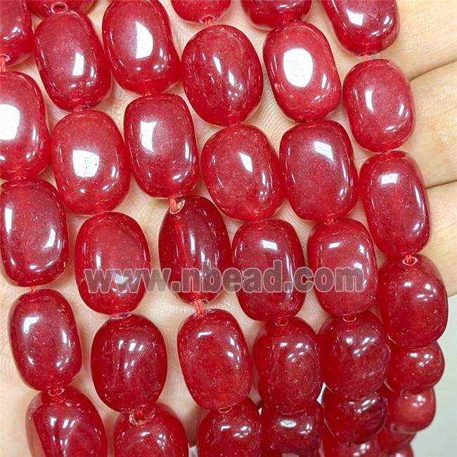Jade Beads Freeform Red Dye