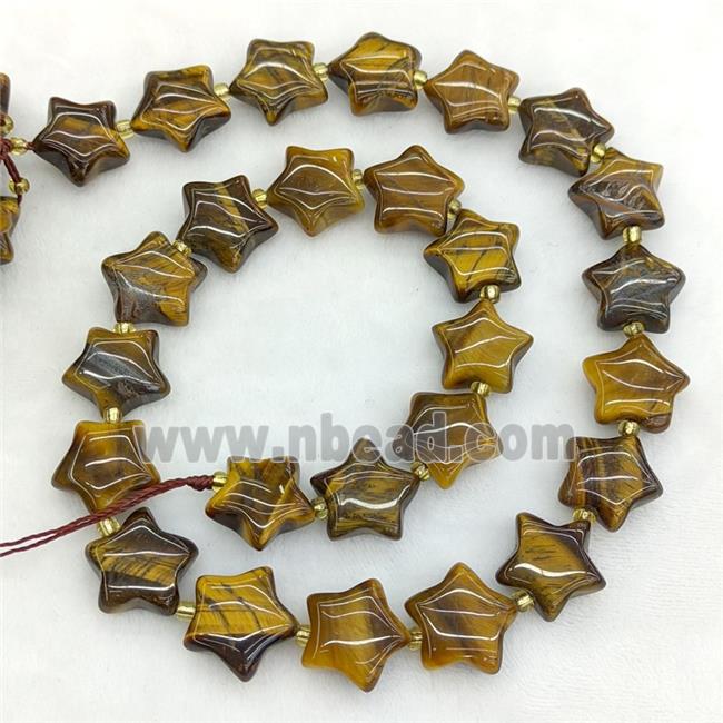 Natural Tiger Eye Stone Star Beads