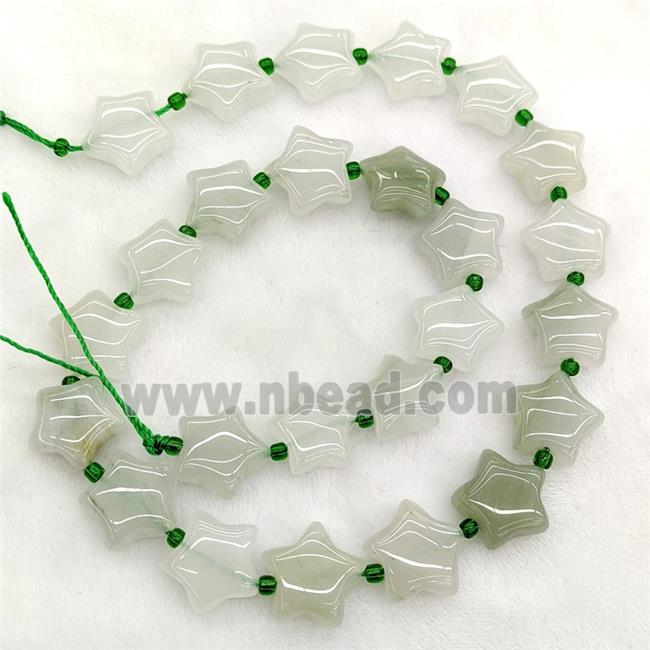 Natural Chinese Nephrite Jade Star Beads