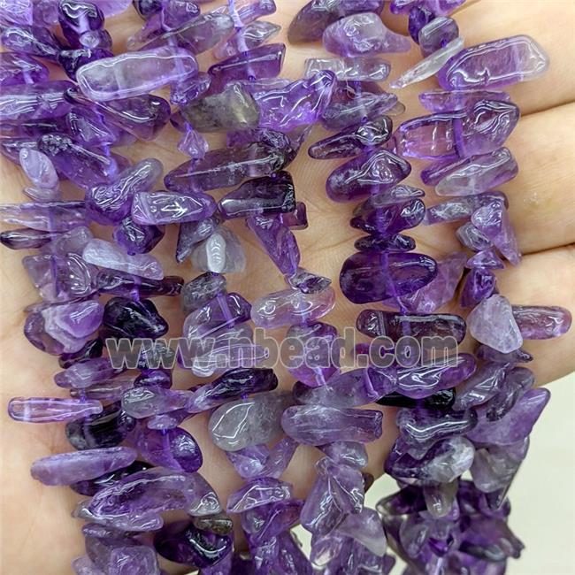Natural Purple Amethyst Chips Beads Freeform Topdrilled