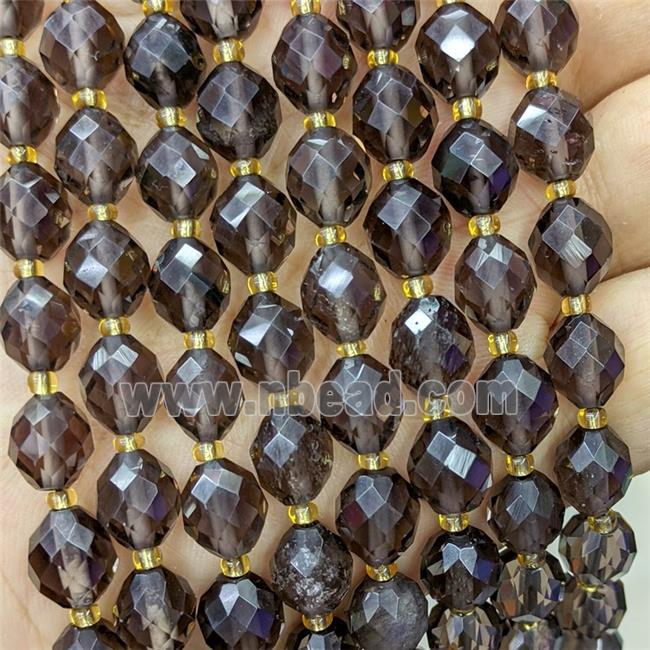 Smoky Quartz Beads Faceted Rice