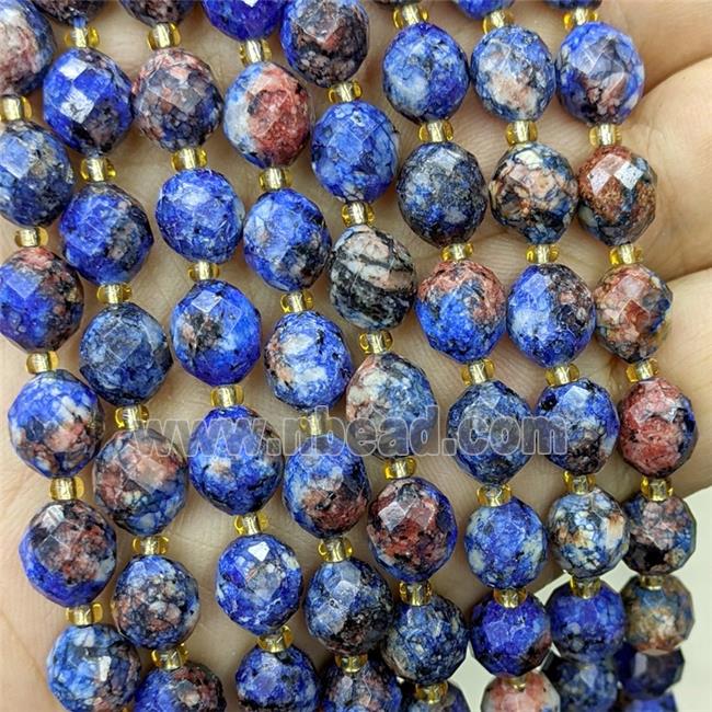 Blue Dye Sodalite Beads Faceted Rice