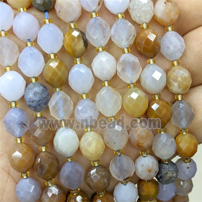 Natural Agate Beads Faceted Rice