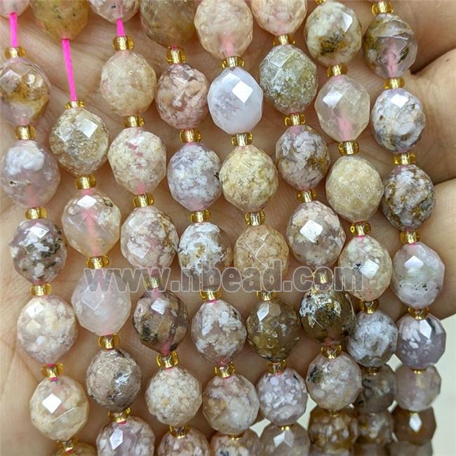 Natural Sakura Agate Beads Faceted Rice B-Grade