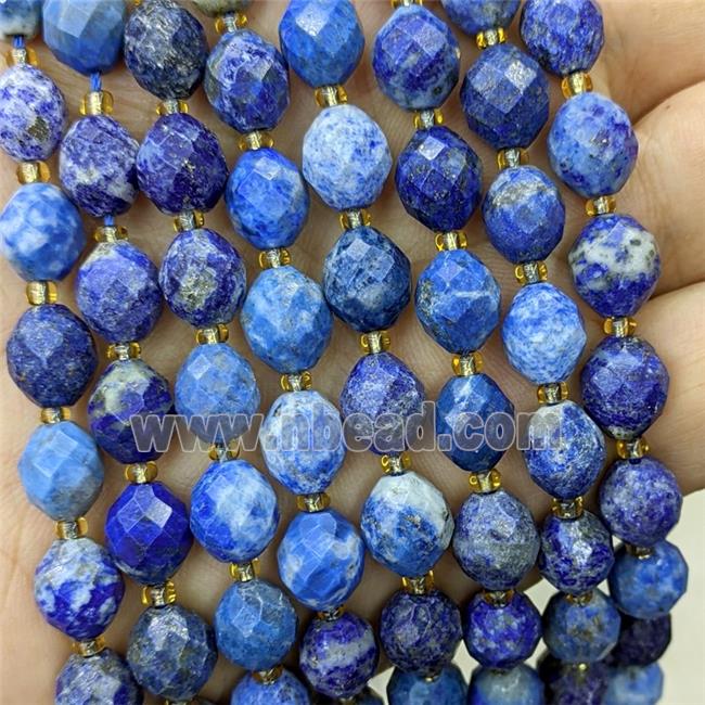 Natural Blue Lapis Lazuli Beads Faceted Rice