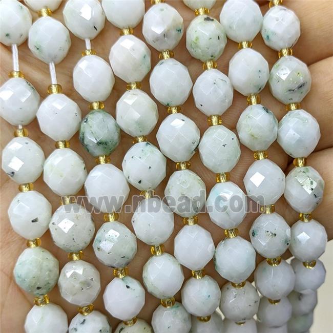 Natural Chinese Nephrite Jade Beads Lt.green Faceted Rice