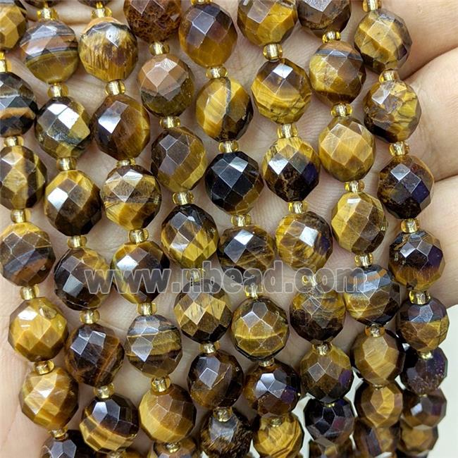 Natural Tiger Eye Stone Beads Faceted Rice