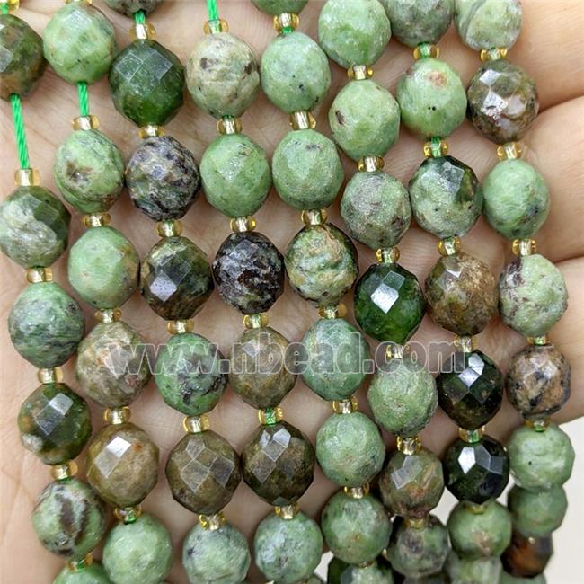Natural Green Opal Beads Faceted Rice