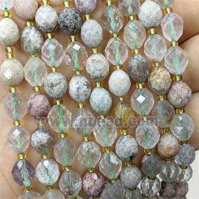 Natural Green Chlorite Quartz Beads Faceted Rice