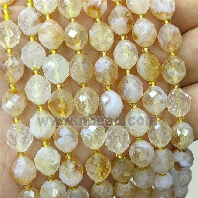 Natural Citrine Rice Beads Faceted Yellow